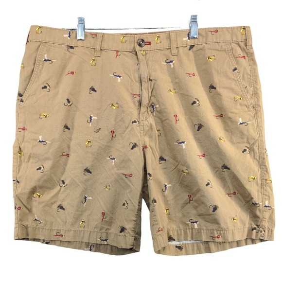 Eddie Bauer Men's Chino Shorts Tan Size 40 100% Cotton Slash Pockets Fishing - Picture 1 of 11